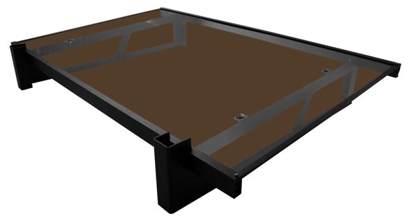 Copertină JAN PRO Otel+Plexiglas de ușă 140x100cm marchiză adăpost acoperiș negru-bronz