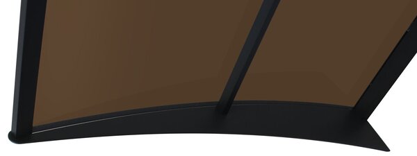 Copertină COR PRO Alu+Plexiglas de ușă 140x80cm marchiză adăpost acoperiș negru-bronz