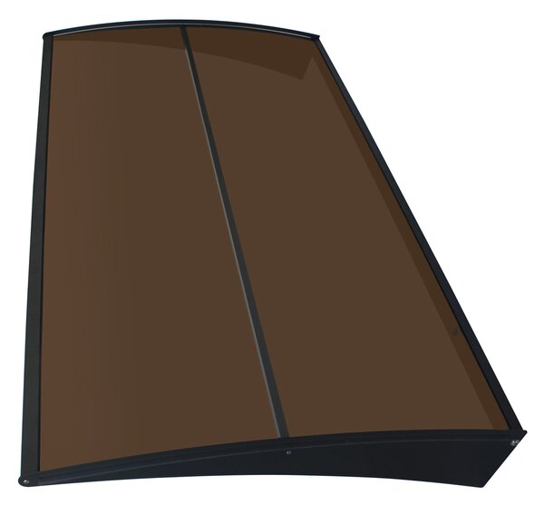 Copertină COR PRO Alu+Plexiglas de ușă 140x80cm marchiză adăpost acoperiș negru-bronz