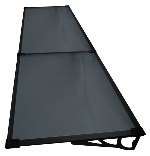Copertină MAX PRO Otel+Alu+Policarbonat de ușă 200x80cm marchiză adăpost acoperiș negru-antracit