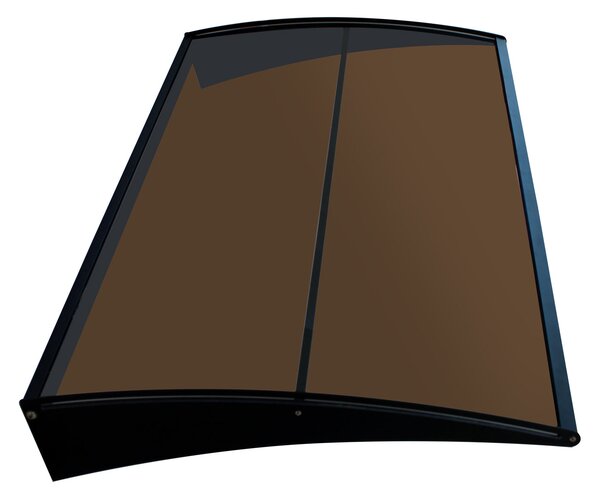 Copertină COR PRO Alu+Plexiglas de ușă 140x80cm marchiză adăpost acoperiș negru-bronz