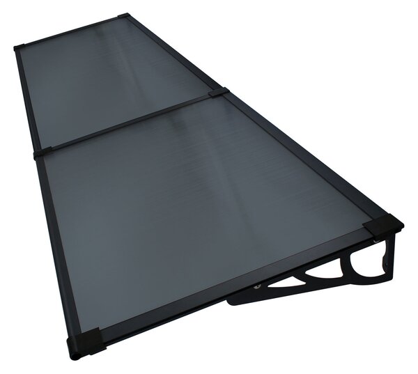 Copertină MAX PRO Otel+Alu+Policarbonat de ușă 200x80cm marchiză adăpost acoperiș negru-antracit