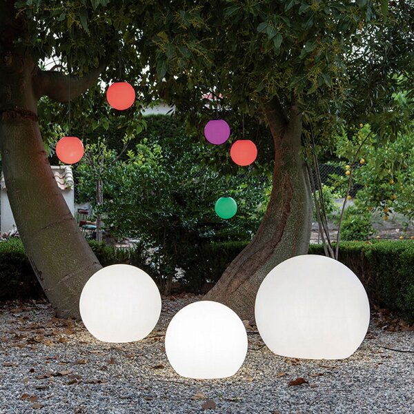 Newgarden Buly LED glob cu lumină solară IP65, Ø 20cm, reglabil, Alb, Plastic, Modern, Lumini solare