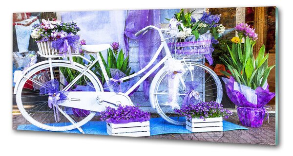 Panou sticla securizata bucatarie bicicletă alb