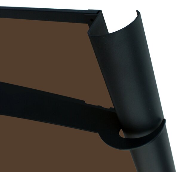 Copertină NEO PRO Otel+ALU cu Jgheab+Plexiglas de ușă 120x100cm marchiză adăpost acoperiș negru-bronz
