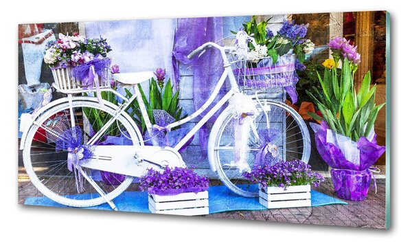 Panou sticla securizata bucatarie bicicletă alb