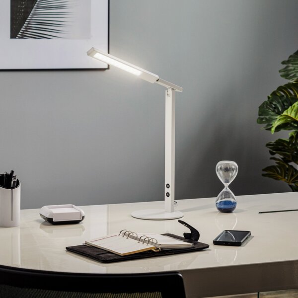 Fabas Luce Lampa de birou LED Ideal cu dimabil, alb, reglabil, Alb, Studiu / Birou, Metal, Modern
