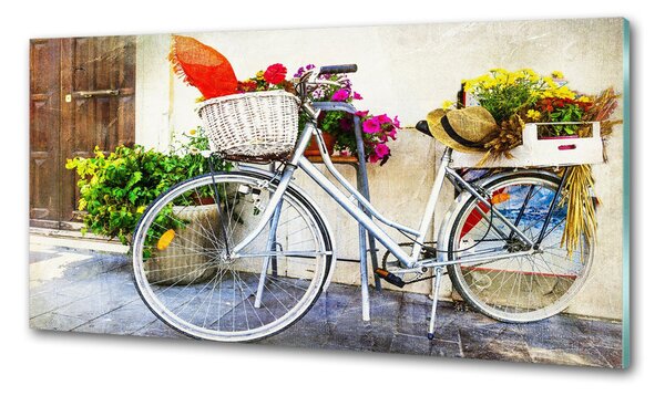 Sticlă pentru bucătărie bicicletă alb