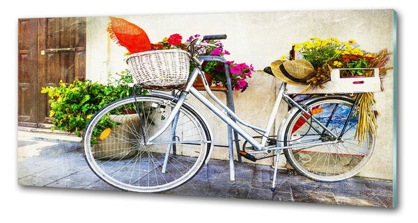 Sticlă pentru bucătărie bicicletă alb