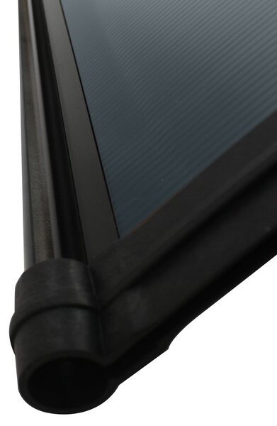 Copertină PREMIUM LUMI cu senzor de lumină și panou solar pentru ușă, 200x100 cm marchiză acoperiș adăpost, negru-antracit