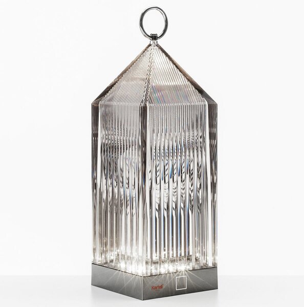 Kartell Lantern lampă masă LED, gri fumuriu IP54, Gri, Plastic, Design