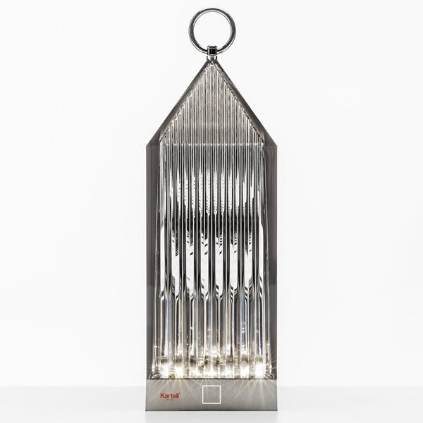 Kartell Lantern lampă masă LED, gri fumuriu IP54, Gri, Plastic, Design