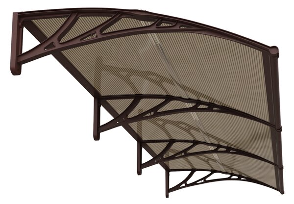 Copertină ECO de ușă 300×80cm marchiză adăpost acoperiș maro-bronz