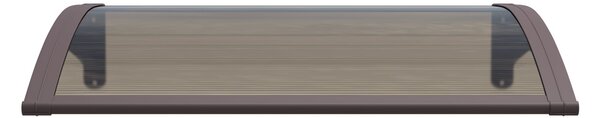 Copertină PREMIUM de ușă 40x60cm / marchiză / adăpost / acoperiș - brațe maro - placă 6mm întreagă bronz