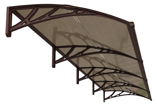 Copertină ECO de ușă 400×80cm marchiză adăpost acoperiș maro-bronz