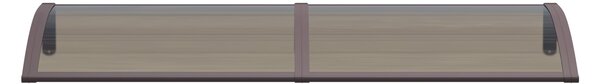 Copertină PREMIUM de ușă 200x80cm / marchiză / adăpost / acoperiș - brațe maro - placă 6mm întreagă bronz