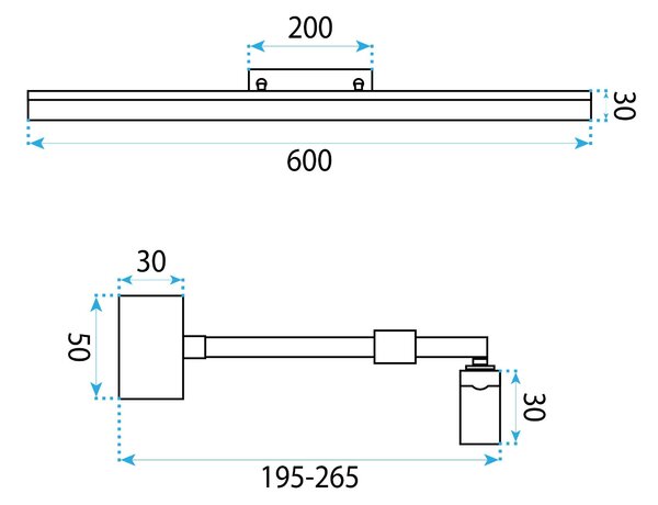Aplică LED pentru baie APP1870-1W 60cm CHROME