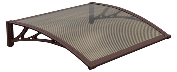 Copertină PREMIUM de ușă 40x60cm / marchiză / adăpost / acoperiș - brațe maro - placă 6mm întreagă bronz