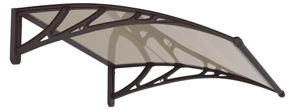 Copertină PREMIUM de ușă 40x60cm / marchiză / adăpost / acoperiș - brațe maro - placă 6mm întreagă bronz