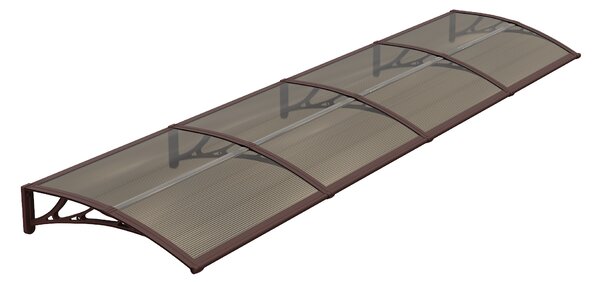 Copertină ECO de ușă 400×80cm marchiză adăpost acoperiș maro-bronz
