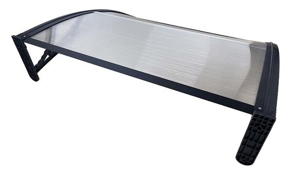 Copertină ECO de ușă 40x60cm marchiză adăpost acoperiș negru-transparent