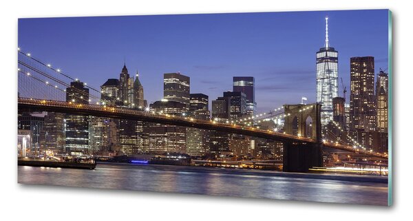Sticlă pentru bucătărie Manhattan pe timp de noapte