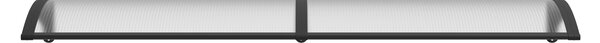 Copertină PREMIUM de ușă 150x100cm / marchiză / adăpost / acoperiș - brațe negre - placă 6mm întreagă transparenta