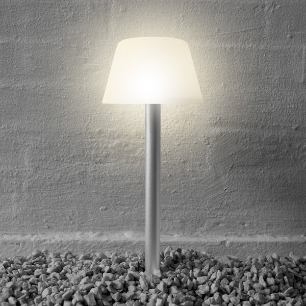 Eva Solo EVA SunLight lampă solar tijă fixare alb-opal, Metalic, Metal, Modern, Spot de exterior / vârf de pământ