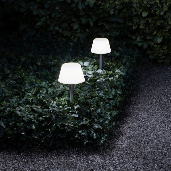Eva Solo EVA SunLight lampă solar tijă fixare alb-opal, Metalic, Metal, Modern, Spot de exterior / vârf de pământ
