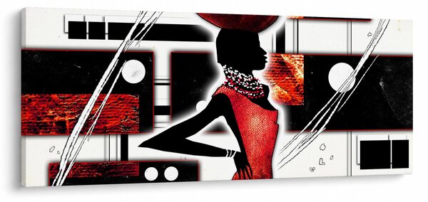 Tablou picuturii cu damă străveche (120x50 cm)
