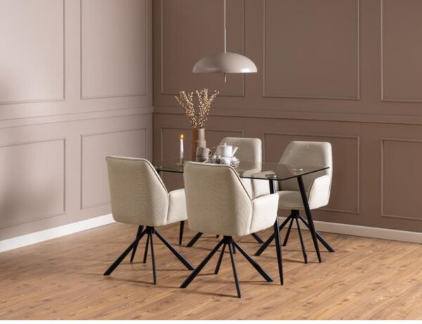 Scaun de dining pivotant Glenda, bej (expediere rapidă)