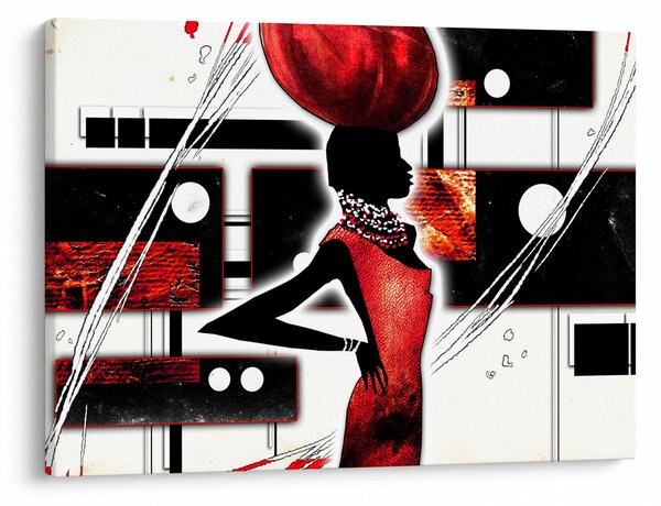 Tablou picuturii cu damă străveche (70x50 cm)