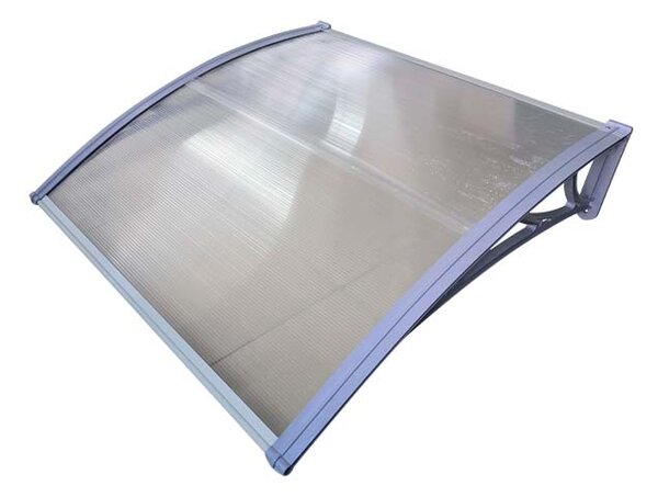 Copertină ECO de ușă 80x80cm marchiză adăpost acoperiș gri-transparent