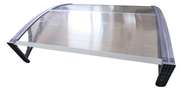 Copertină ECO de ușă 80x80cm marchiză adăpost acoperiș gri-transparent
