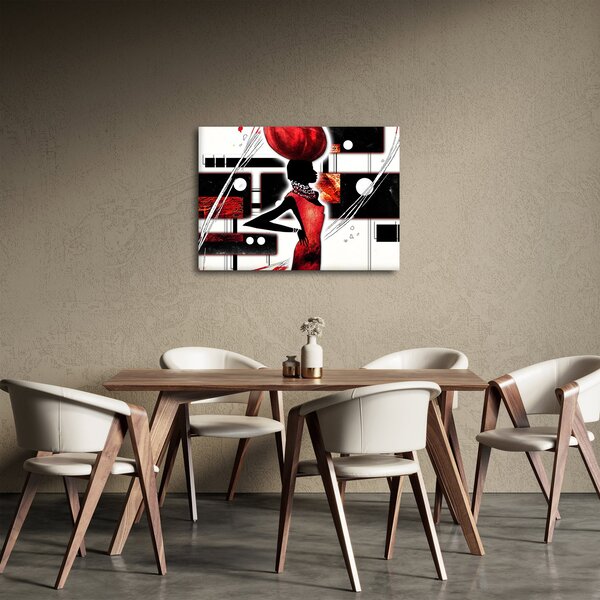 Tablou picuturii cu damă străveche (70x50 cm)