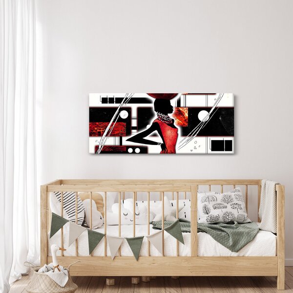 Tablou picuturii cu damă străveche (120x50 cm)