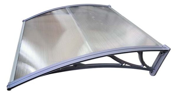 Copertină ECO de ușă 80x80cm marchiză adăpost acoperiș gri-transparent