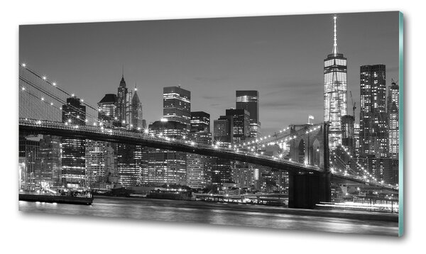 Sticlă bucătărie Manhattan pe timp de noapte