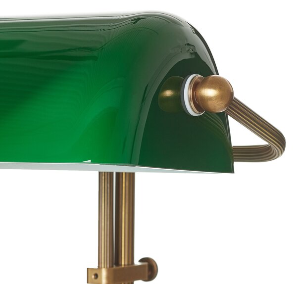 Berliner Messinglampen TULSI lampa reală de bancher, Verde, Camera de zi / sufragerie, Sticlă, Antichitate