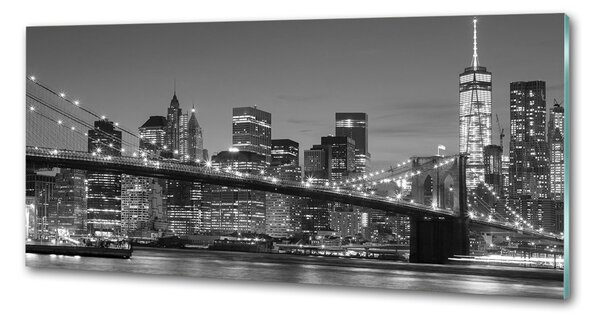 Sticlă bucătărie Manhattan pe timp de noapte
