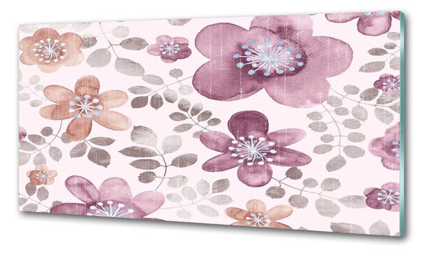 Sticlă pentru bucătărie model floral