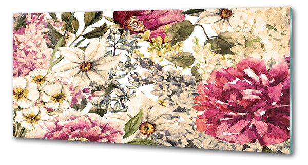 Sticlă bucătărie model floral