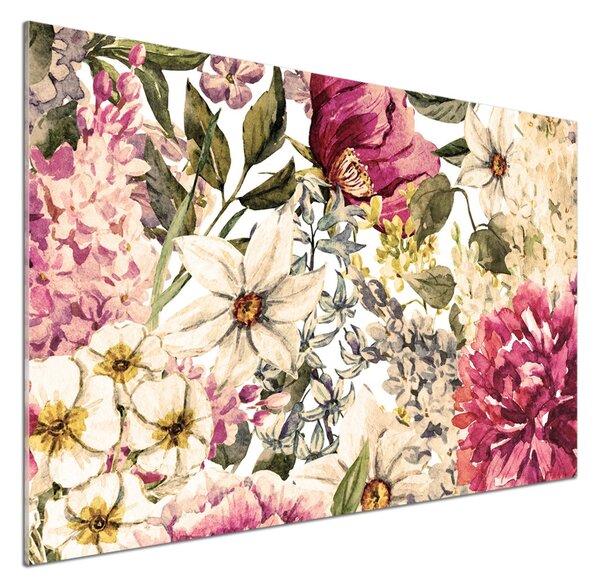 Sticlă bucătărie model floral