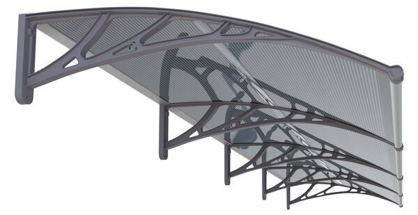 Copertină ECO de ușă 400x100cm marchiză adăpost acoperiș gri-antracit
