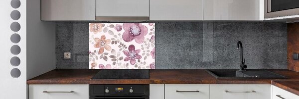 Sticlă pentru bucătărie model floral