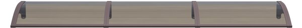 Copertină PREMIUM de ușă 300x150cm / marchiză / adăpost / acoperiș - brațe maro - placă 6mm întreagă bronz