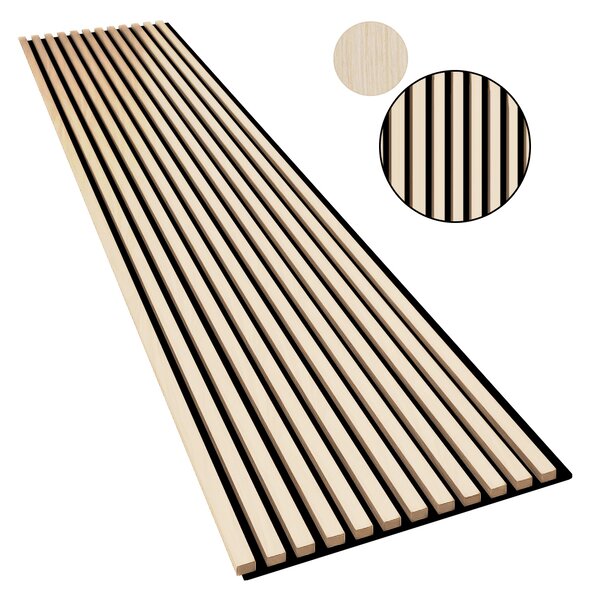 Riflaj MDF decorativ 2HOME de tip Panou Acustic, Stejar Natur Deschis, 270×60 cm
