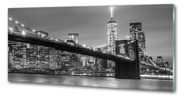 Panou perete bucătărie New York pe timp de noapte