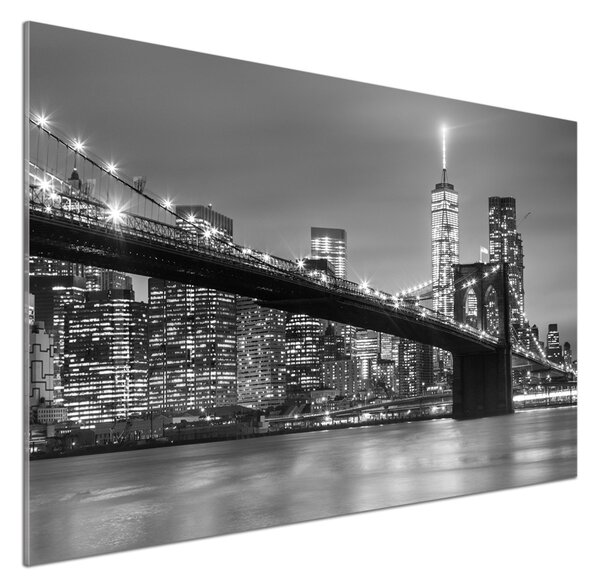 Panou perete bucătărie New York pe timp de noapte