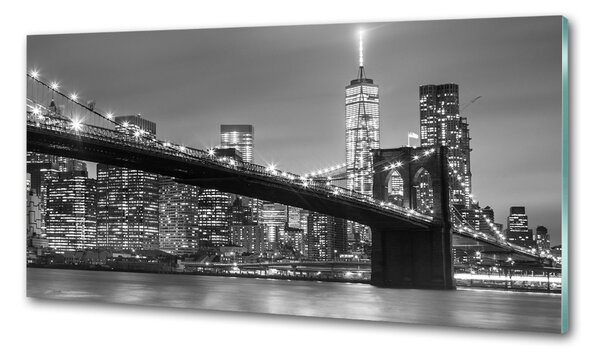 Panou perete bucătărie New York pe timp de noapte